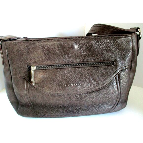 Stone & Co. Brown Leather Shoulder Adjustable Strap Purse - Picture 3 of 12